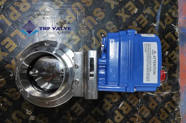 Van bướm inox vi sinh điều khiển điện Hàn Quốc