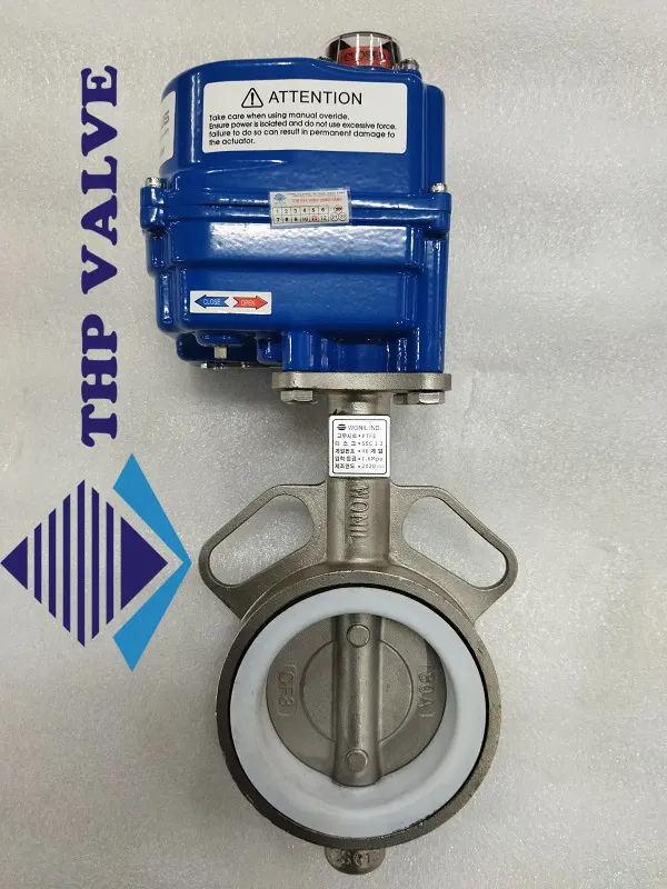 Van bướm inox điều khiển điện Hàn Quốc KosaPlus